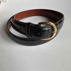Coach Men’s Vintage Black Leather Belt with Gold Buckle Size 42”